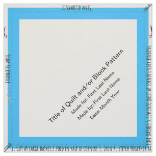 Personalized Simple Quilt Label Corner Fabric