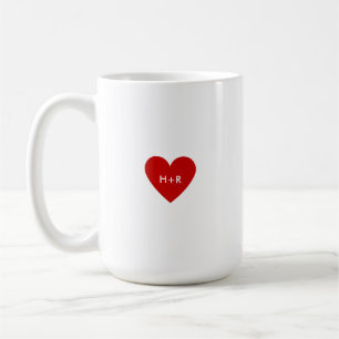 Personalized Simple Red Heart Coffee Mug