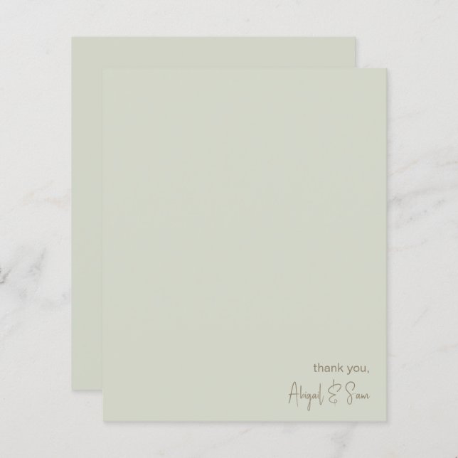 Personalized Simple Sage Wedding Stationery (Front/Back)