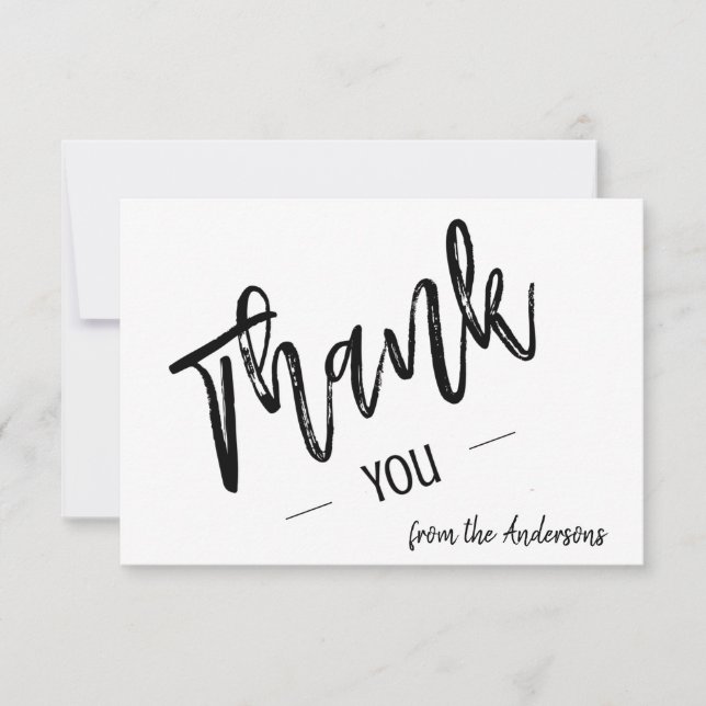 Personalized Simple Script Flat Thank You  Card (Front)