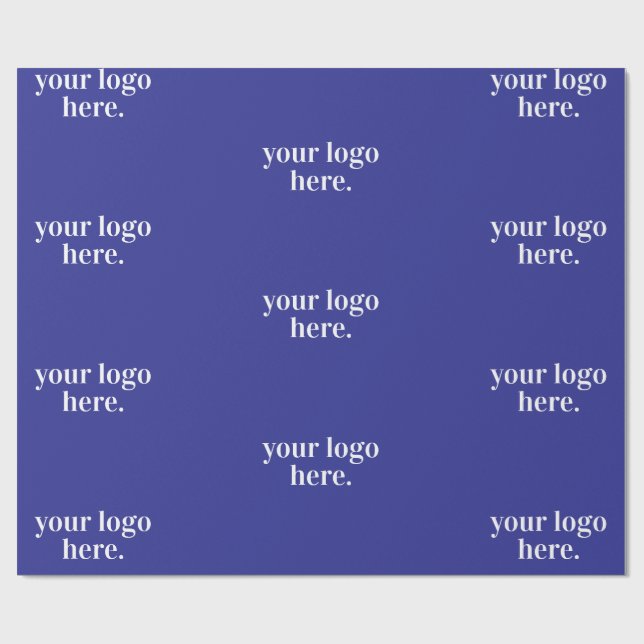 Personalized Simple Stylish Modern Minimal blue Wrapping Paper (Flat)