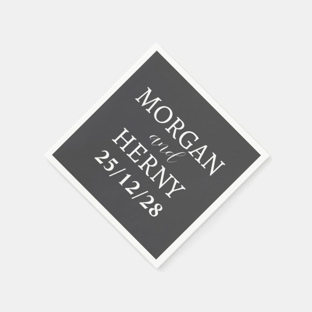 Personalized Simple Stylish Modern Minimal Wedding Napkins (Corner)