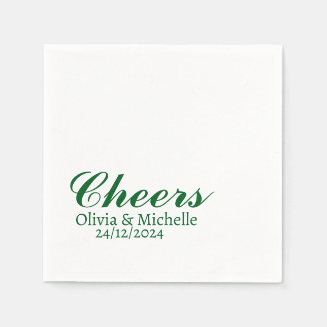 Personalized Simple Stylish Modern Wedding Party'  Napkins (Front)