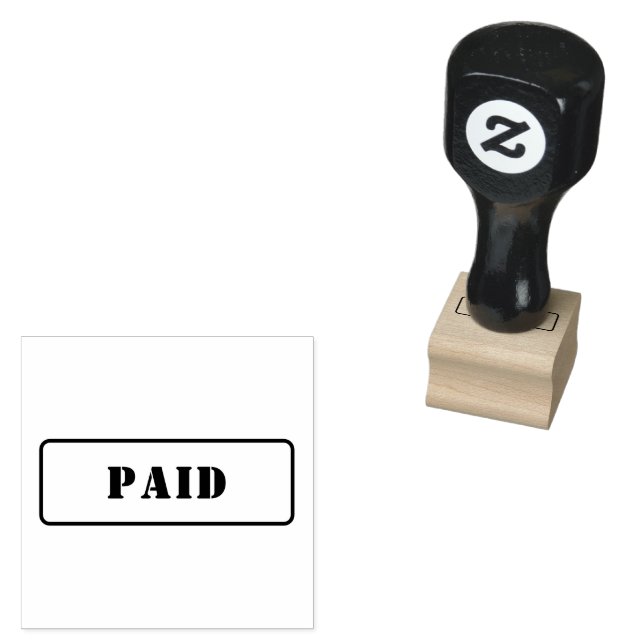 Personalized Simple Stylish Red Ink PAID Rubber Stamp (Stamped)