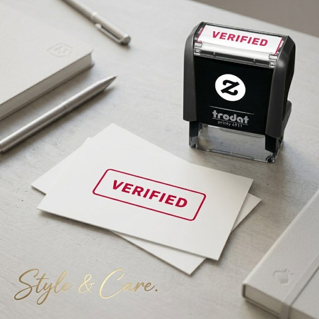 Personalized Simple Stylish Red Ink VERIFIED Self-inking Stamp (Personalized Simple Stylish Red Ink VERIFIED Self-inking Stamp)