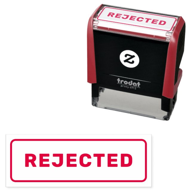 Personalized Simple Stylish Red REJECTED Self-inking Stamp (In Situ)