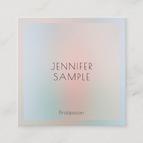 Personalized Simple Template Elegant Pastel Colors Square Business Card