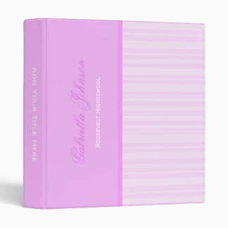 Personalized: Simply Pink Striped Binder