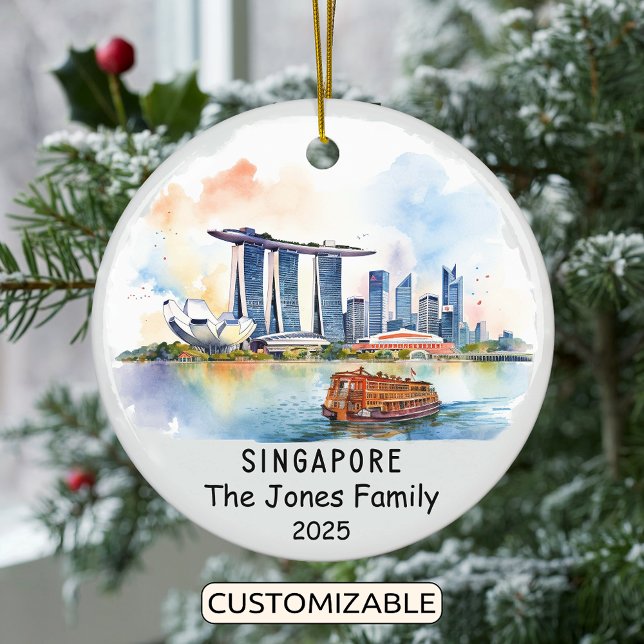Personalized Singapore Ornament, Asia Ceramic Ornament (Creator Uploaded)