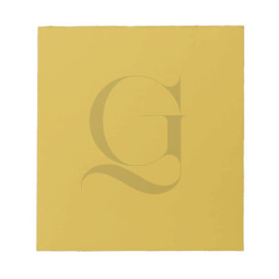Personalized Single Custom Monogram M Gold Notepad