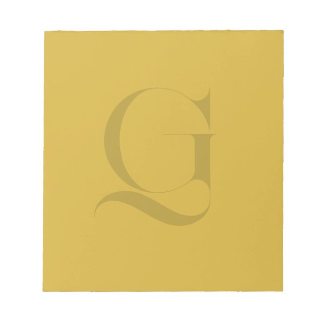 Personalized Single Custom Monogram M Gold Notepad (Front)