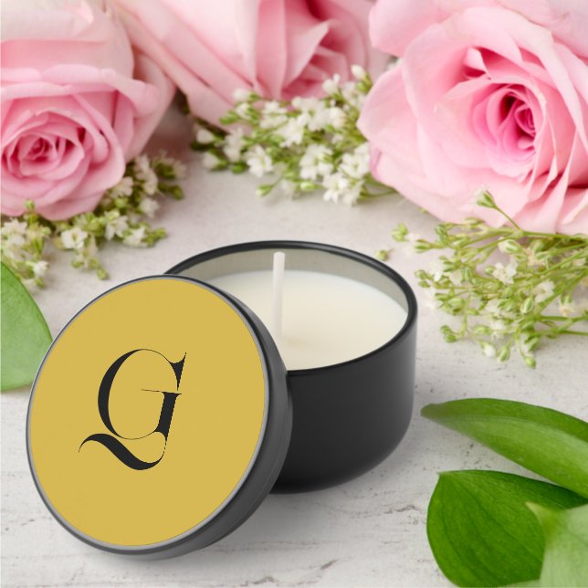 Personalized Single Custom Monogram Metallic Gold Mini Candle Favors (Insitu (Wedding))