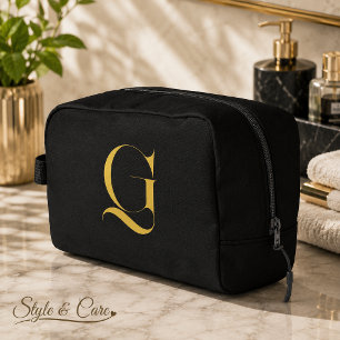 Personalized Single Custom Monogram Solid Black Dopp Kit
