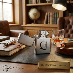 Personalized Single Custom Monogram Zippo Lighter
