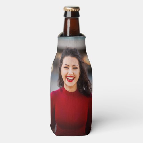 Personalized Single Photo Beer Bottle Cooler