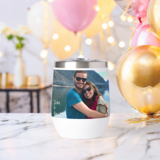 Personalized Single Photo Custom Thermal Wine Tumbler