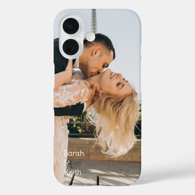 Personalized Single Photo Custom with Text Case-Mate iPhone Case (Back)