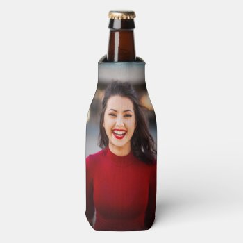 Personalized Single Photo & Text Beer Bottle Cooler