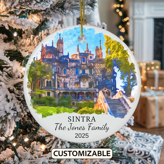 Personalized Sintra Ornament, Portugal Ceramic Ornament (Creator Uploaded)