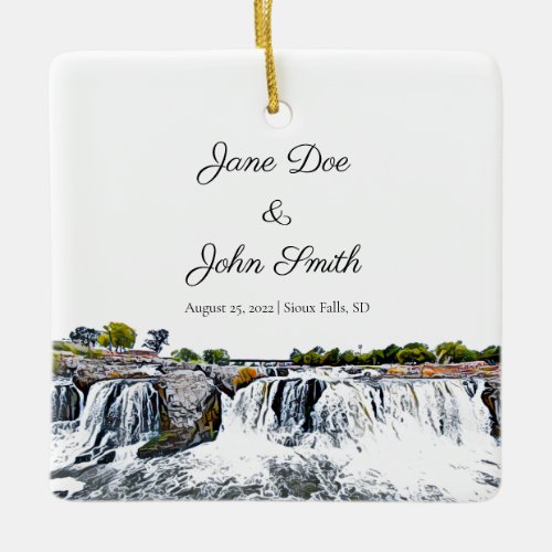 Personalized Sioux Falls Waterfall Ornament