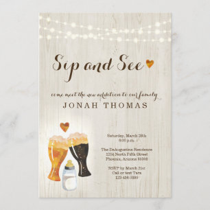 Personalized Sip and See Invitation