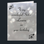 Personalized Sister Birthday Card<br><div class="desc">Stylish personalized Birthday Greeting Card for Sister</div>