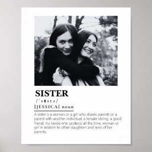 Personalized Sister Definition Message Photo Gift  Poster