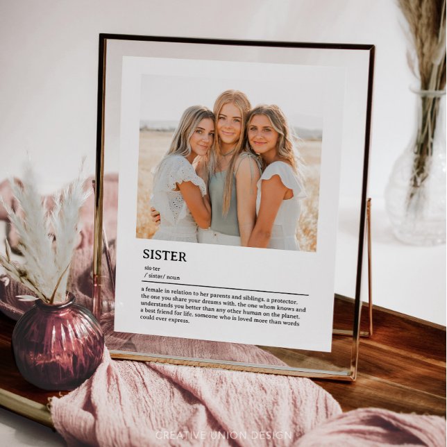 Personalized Sister Definition Quote Wall Art (gift for sister)