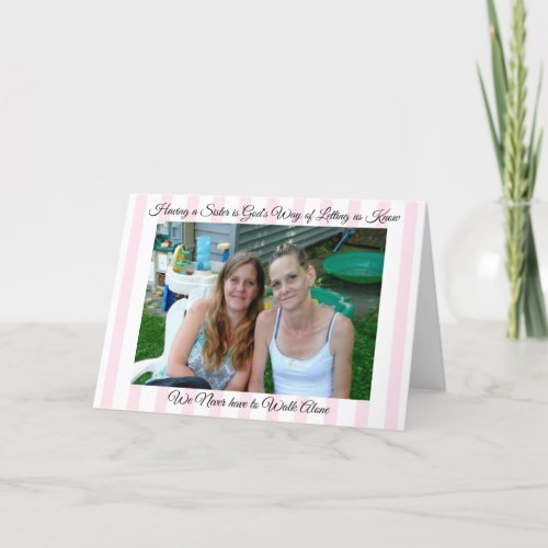 Personalized Sister Support and Thank you Card