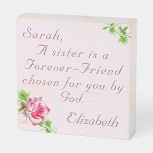 Personalized Sister Wooden Box Sign