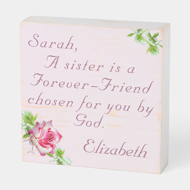 Personalized Sister Wooden Box Sign (Creator Uploaded)