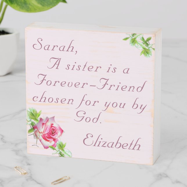 Personalized Sister Wooden Box Sign (In Situ Horizontal)