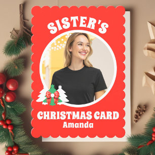Personalized Sister's Photo Christmas Holiday Card