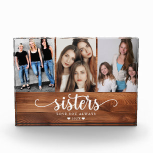 Personalized Sisters Photo Collage Block