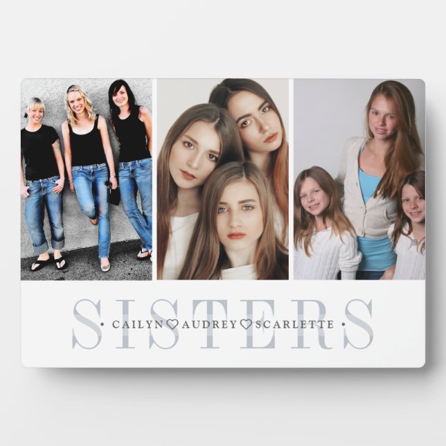 Personalized Sisters Photo Collage Plaque (Front)