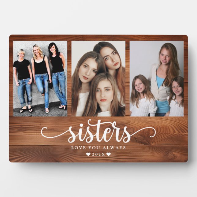 Personalized Sisters Photo Collage Plaque (Front)