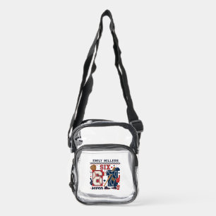 Personalized Six Seven Retro Baseball Clear Crossbody Bag