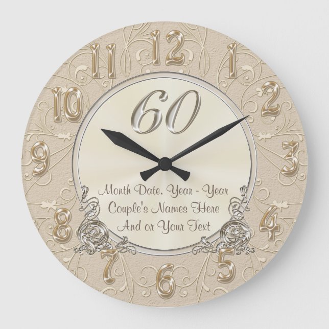 Personalized Sixtieth Anniversary Gifts, CLOCK (Front)