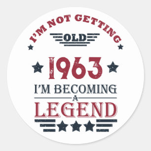 Personalized sixty vintage 60th birthday gifts classic round sticker