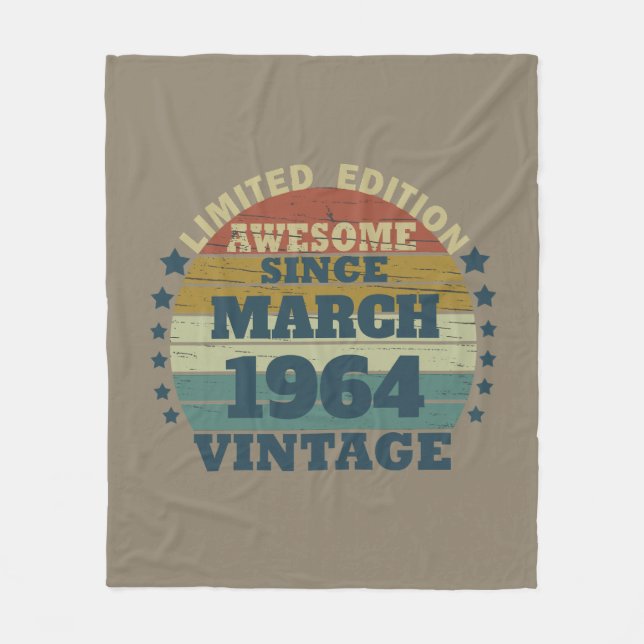Personalized sixty vintage 60th birthday gifts  fleece blanket (Front)