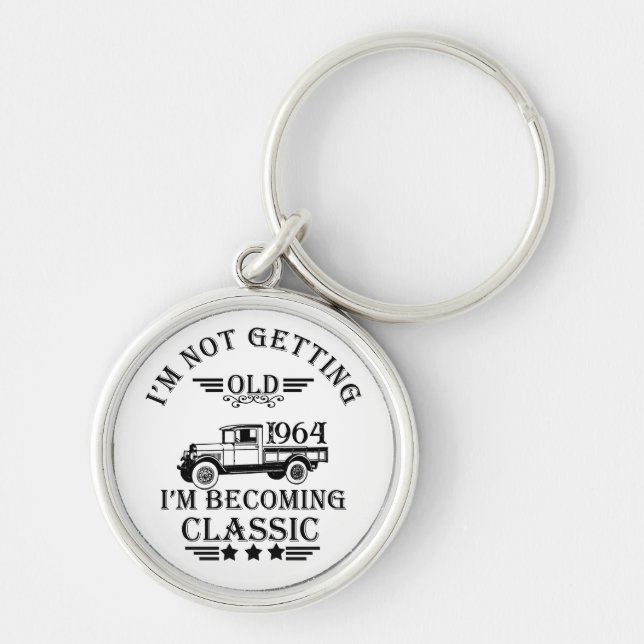 Personalized sixty vintage 60th birthday gifts keychain (Front)