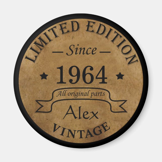 Personalized sixty vintage 60th birthday gifts magnet (Front)