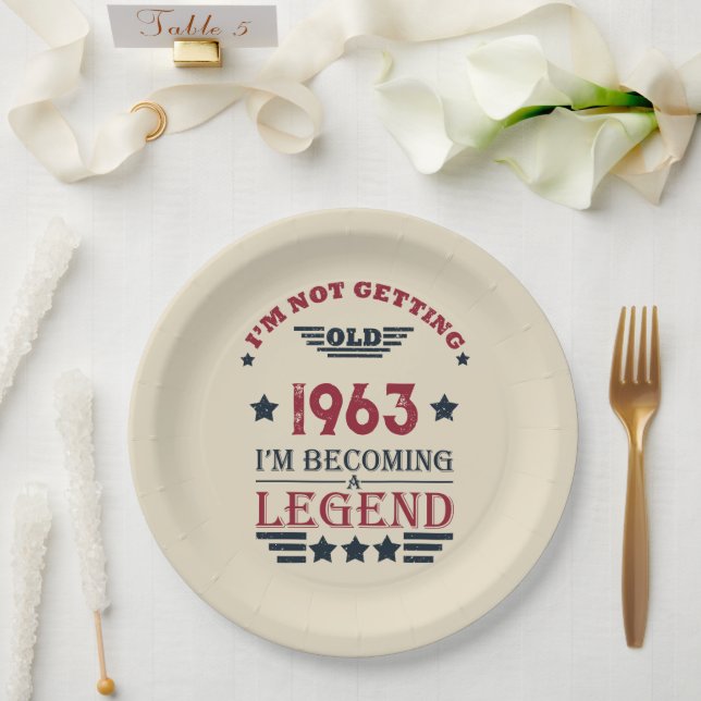 Personalized sixty vintage 60th birthday gifts paper plates (Wedding)