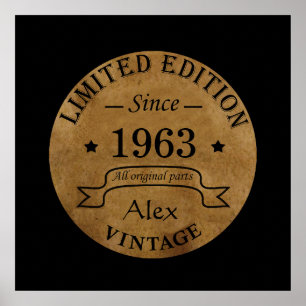 Personalized sixty vintage 60th birthday gifts poster