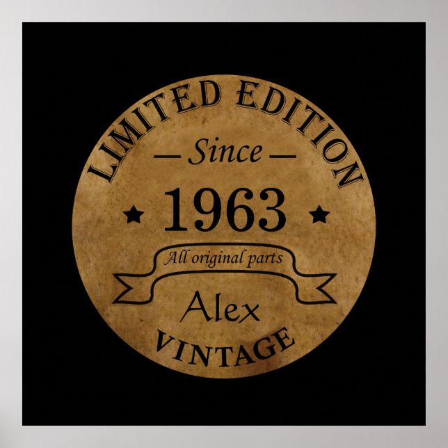 Personalized sixty vintage 60th birthday gifts poster (Front)