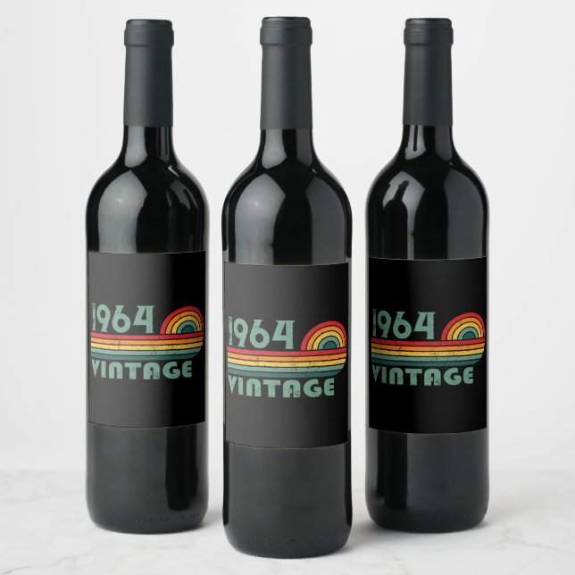 Personalized sixty vintage 60th birthday gifts wine label (Bottles)