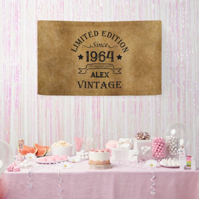 Personalized sixty vintage 60th birthday party banner (Party)