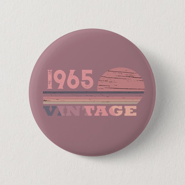 Personalized sixty vintage 60th birthday party button (Front)
