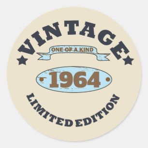 Personalized sixty vintage 60th birthday party  classic round sticker
