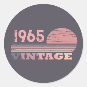 Personalized sixty vintage 60th birthday party classic round sticker